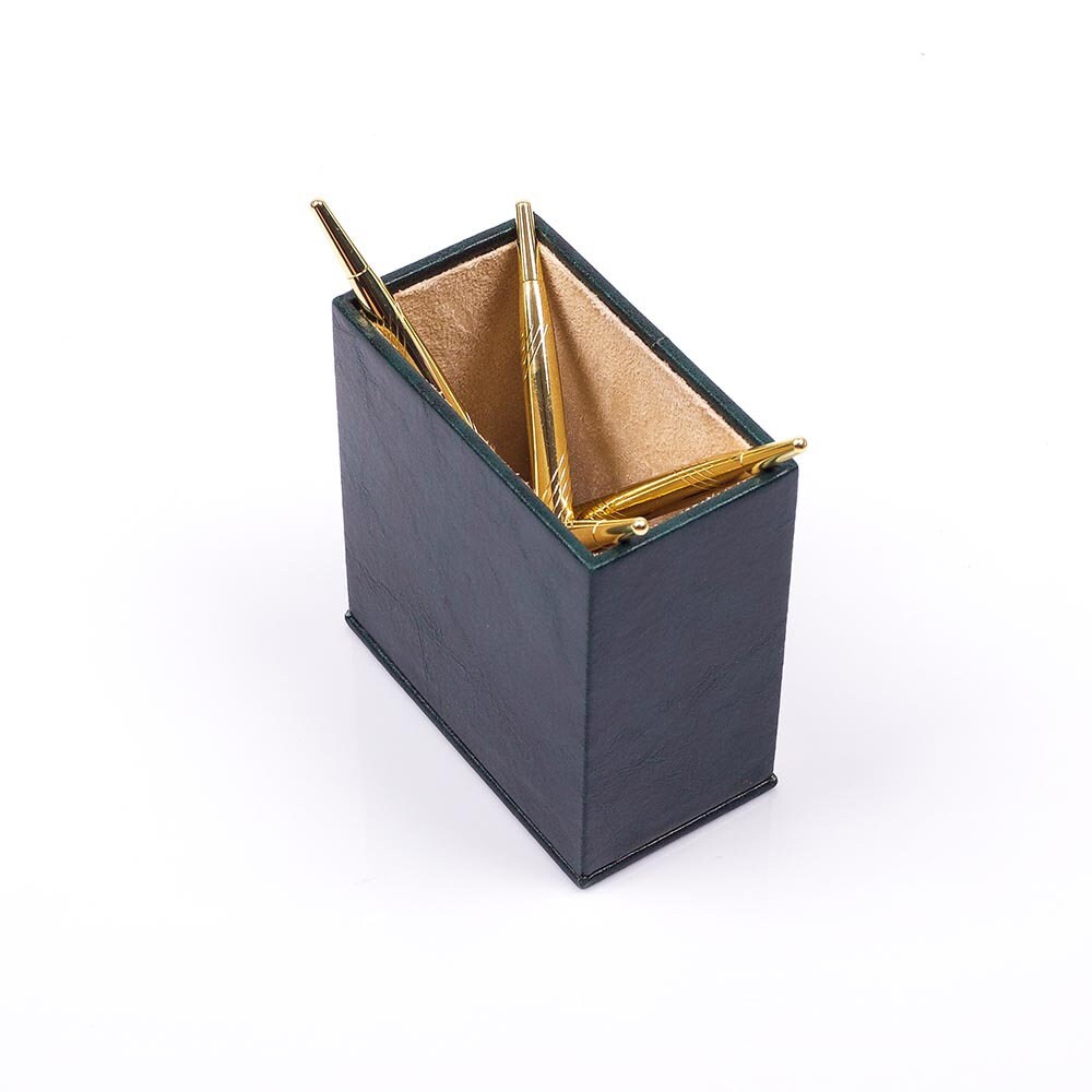 Luna Leather Desk Set 9 Accessories Green
