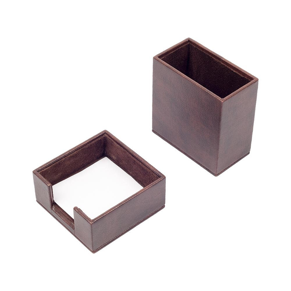 Luna Leather Desk Set 4 Accessories Brown