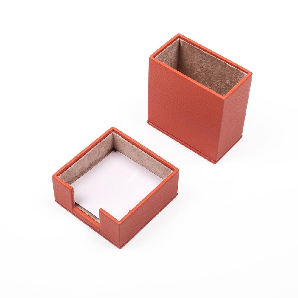 Luna Leather Desk Set 4 Accessories Orange