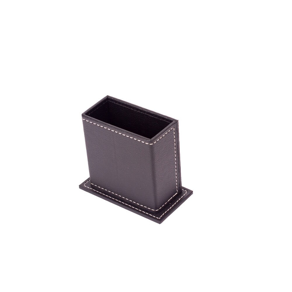 VEGA Leather Desk Set - 4 Accessories - Black
