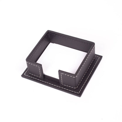 VEGA Leather Desk Set - 4 Accessories - Black