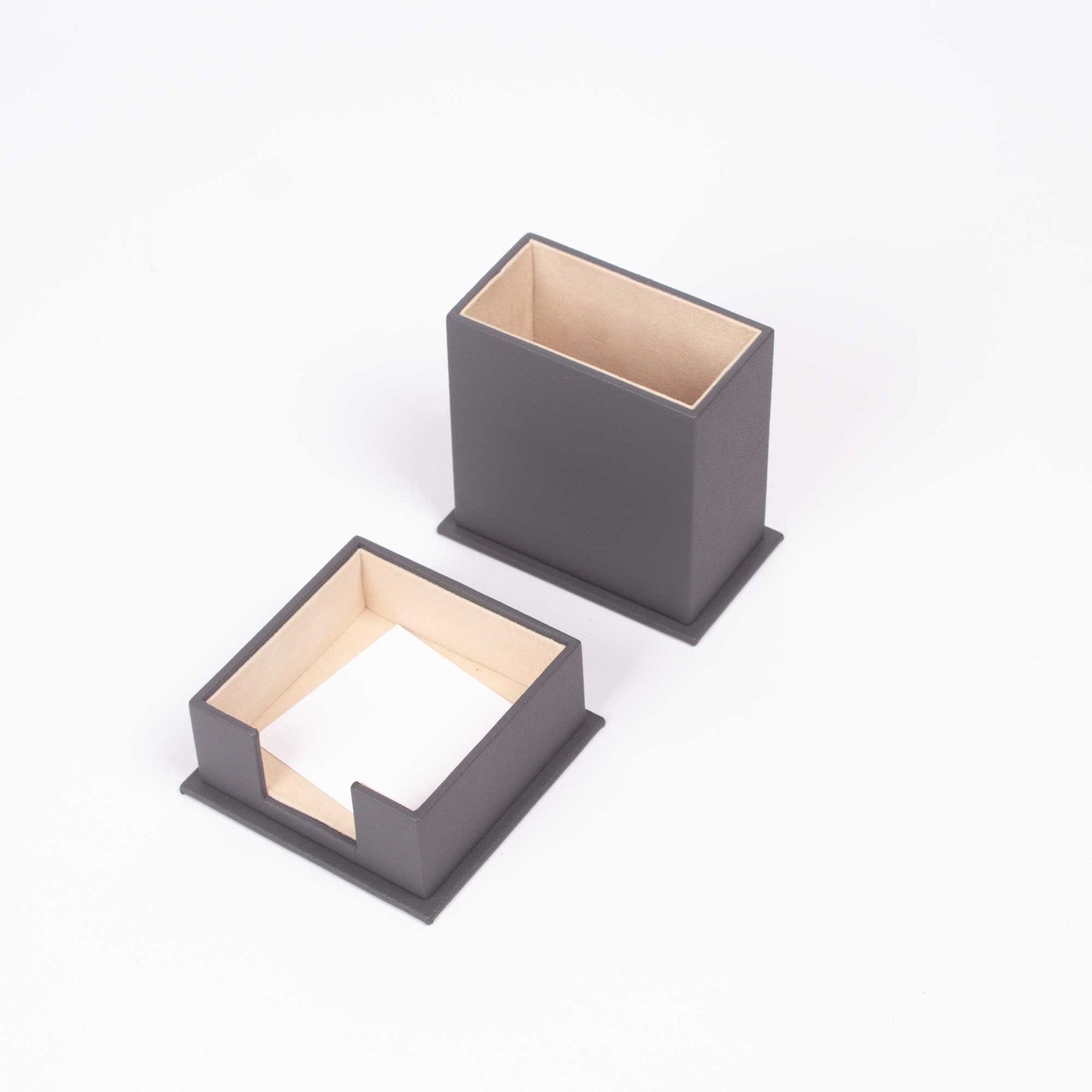 Luna Leather Desk Set 9 Accessories Gray