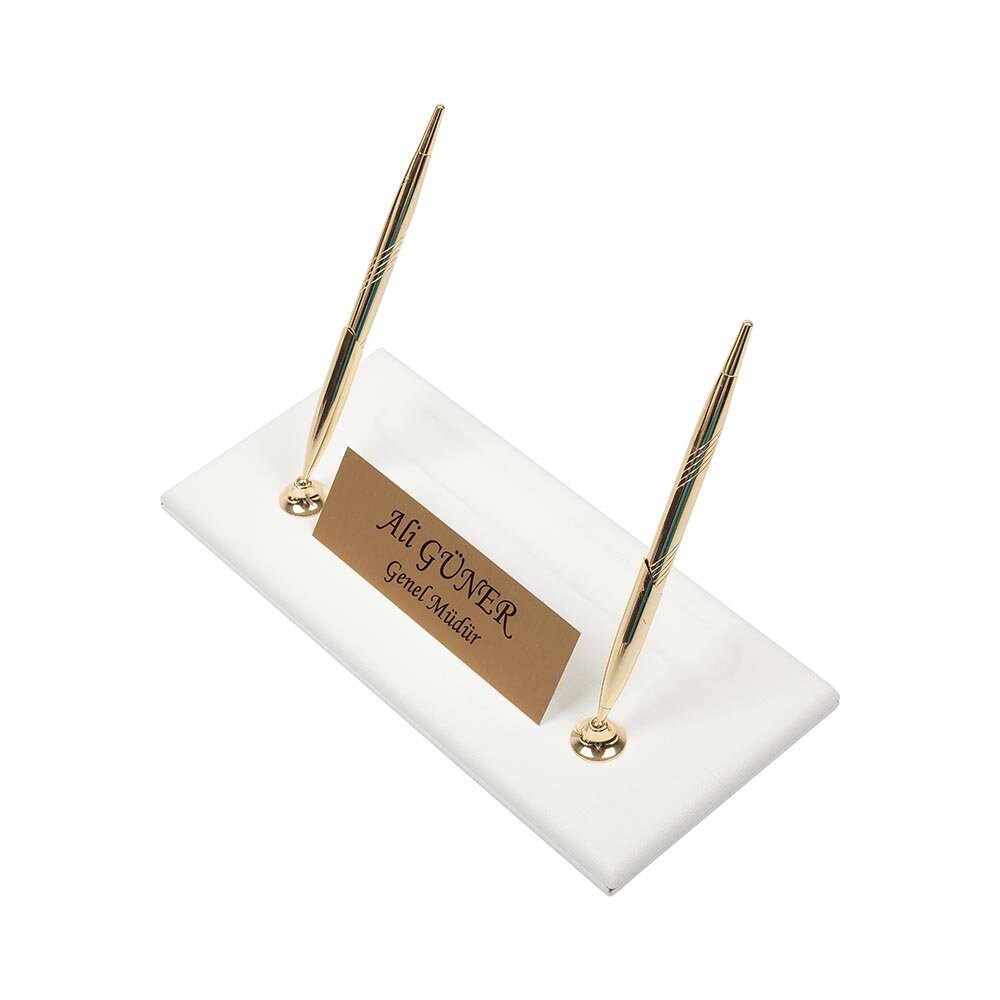 Luna Leather Desk Set 9 Accessories White
