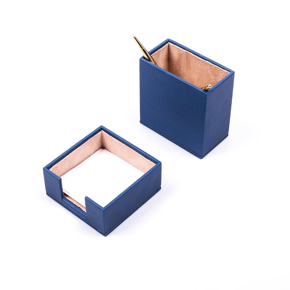Luna Leather Desk Set 9 Accessories Blue