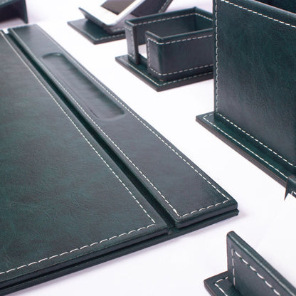 VEGA Leather Desk Set - 4 Accessories - Green
