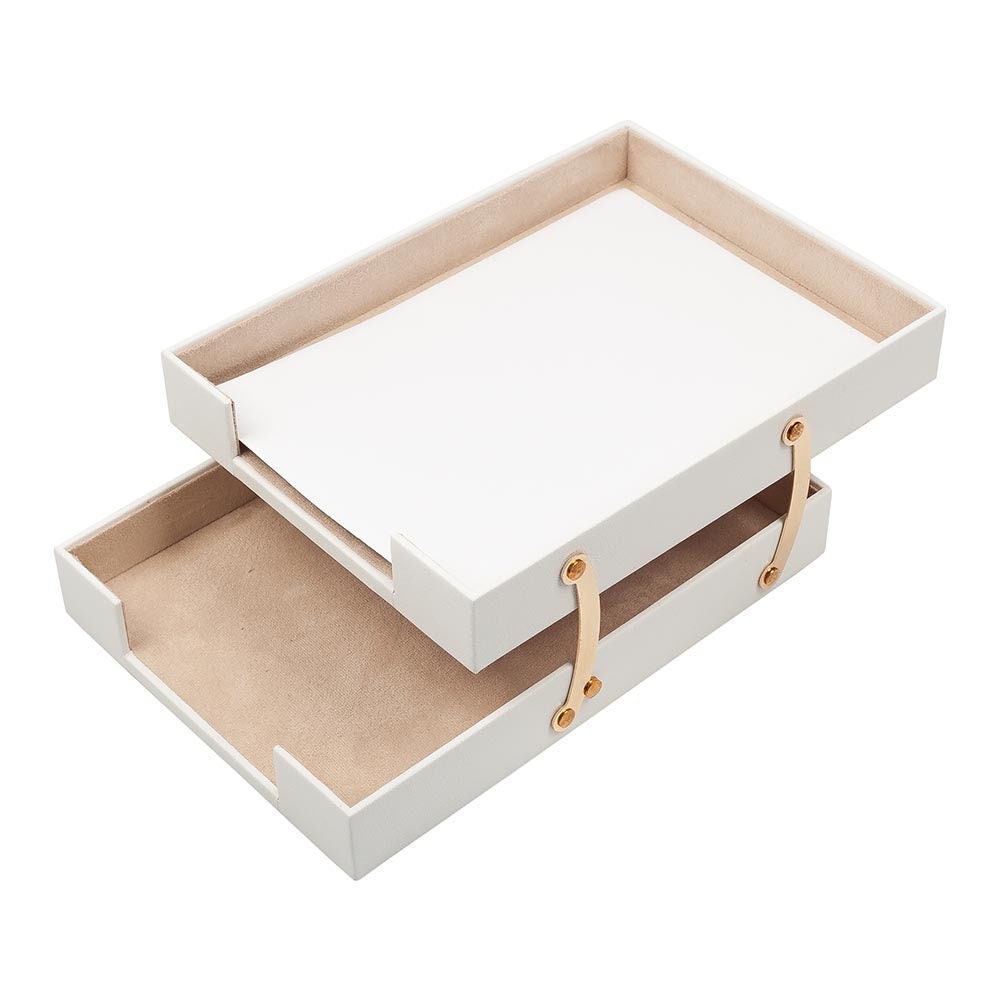LUNA Leather Double Document Tray