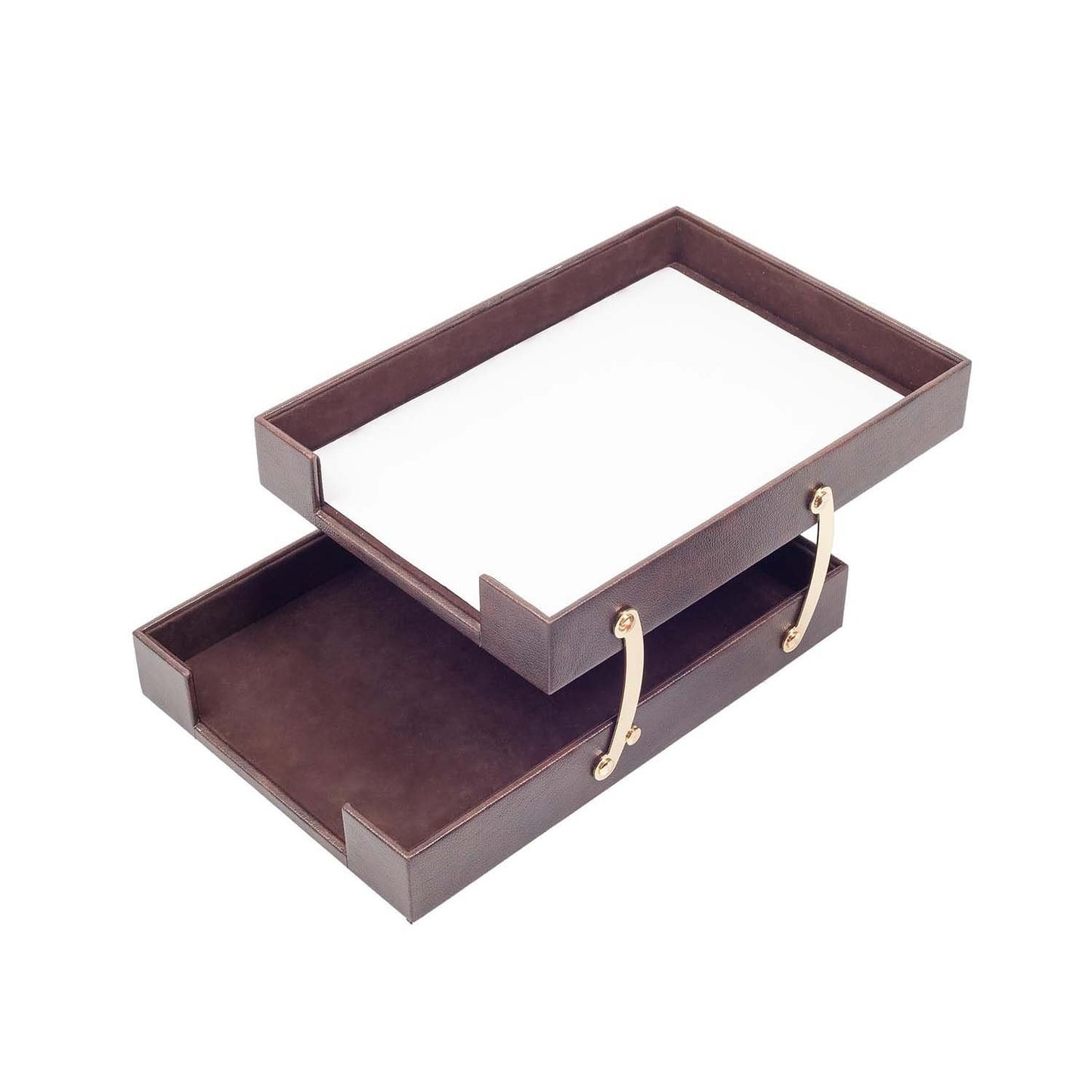 LUNA Leather Double Document Tray