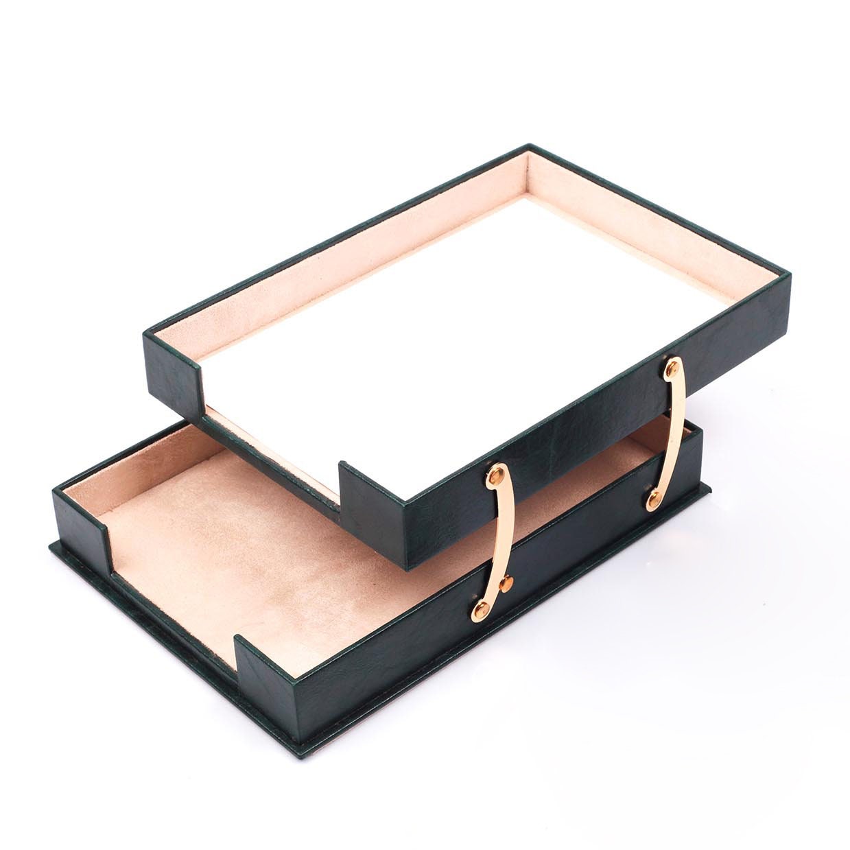 LUNA Leather Double Document Tray