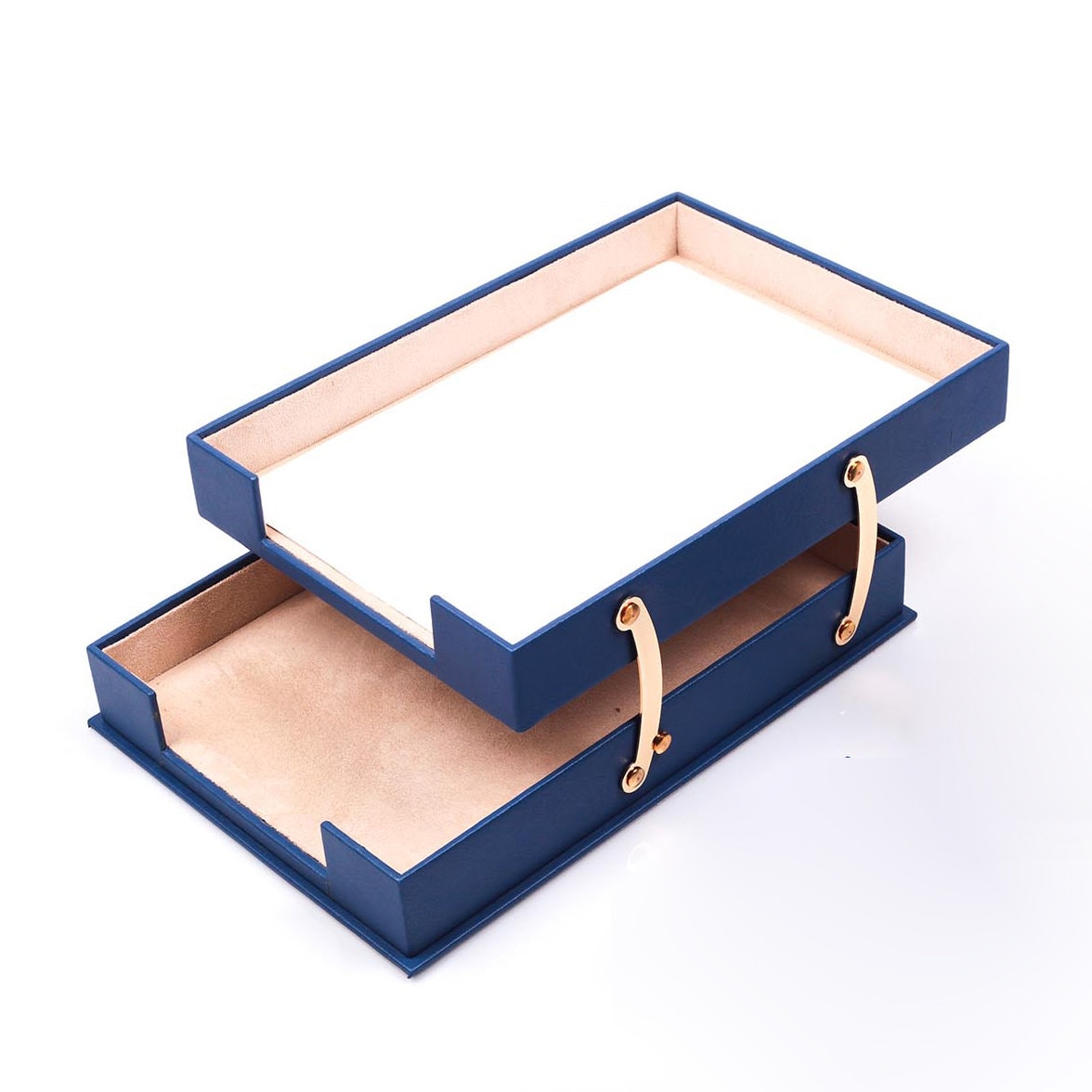 LUNA Leather Double Document Tray