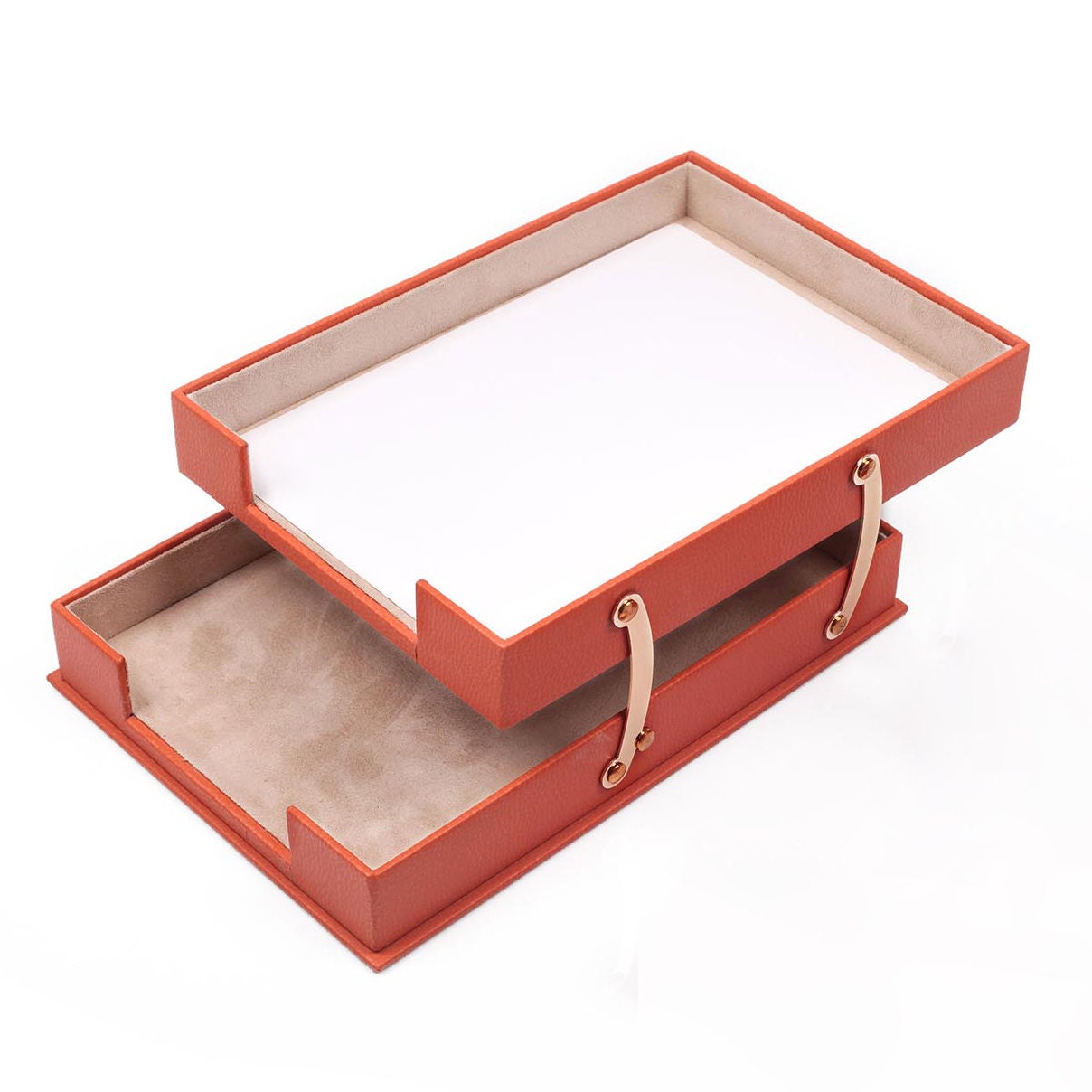 LUNA Leather Double Document Tray